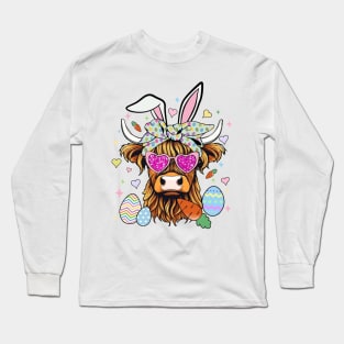 Highland Cow Easter Day Long Sleeve T-Shirt